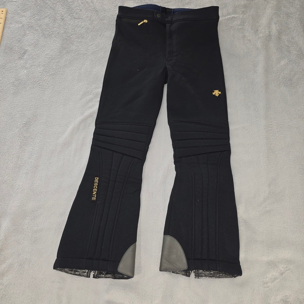 Descente Entrant SC Mens Ski Pants Black Gold‎ Logo Made in Japan Size 34L